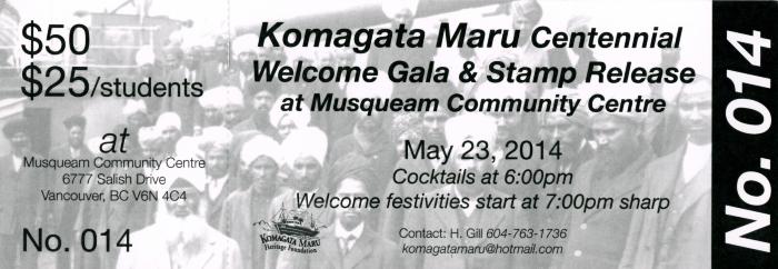 Komagata Maru centennial welcome gala and stamp release at Musqueam community centre