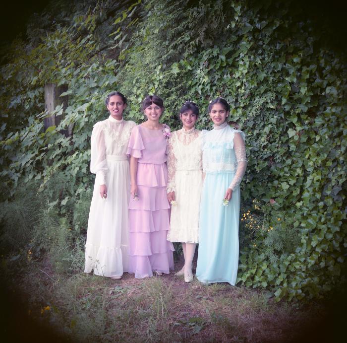 [Portrait of Joginder Aujila and three unidentified women]