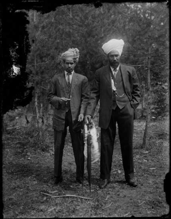 Portrait of two Sikh men