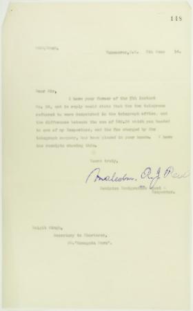 Copy of letter from Malcolm Reid to Daljit Singh (see p. 144)