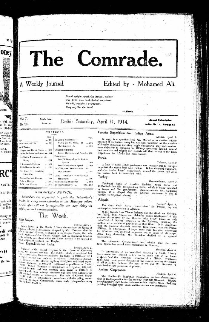 The Comrade: A Weekly Journal. Volume 7, Number 15