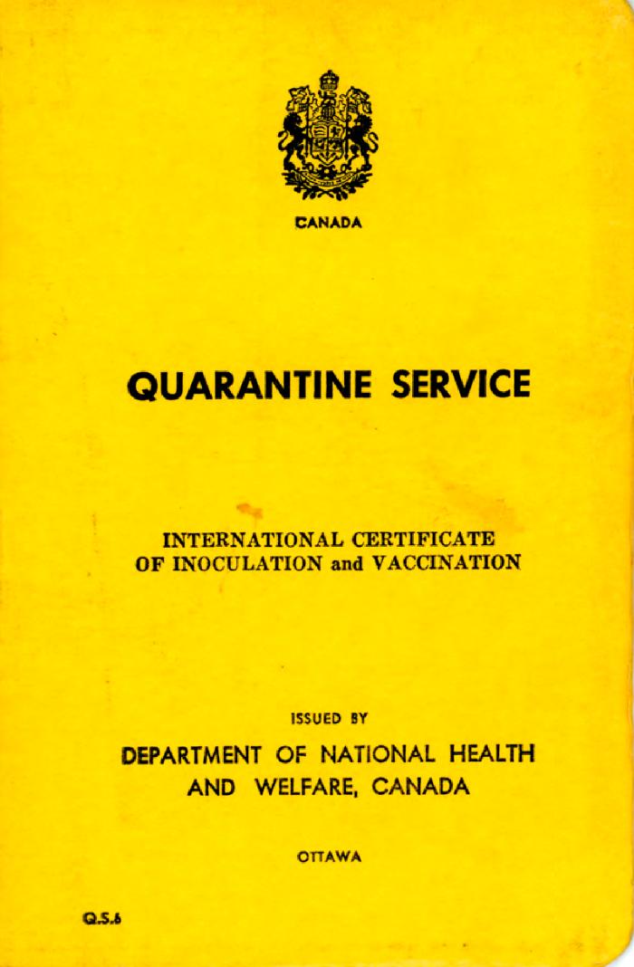 [Quarantine Service: International Certificate of Inoculation and Vaccination of Bishan Kaur]
