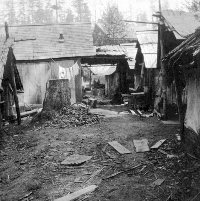 [Photo of living and cooking quarters at Tod Inlet]