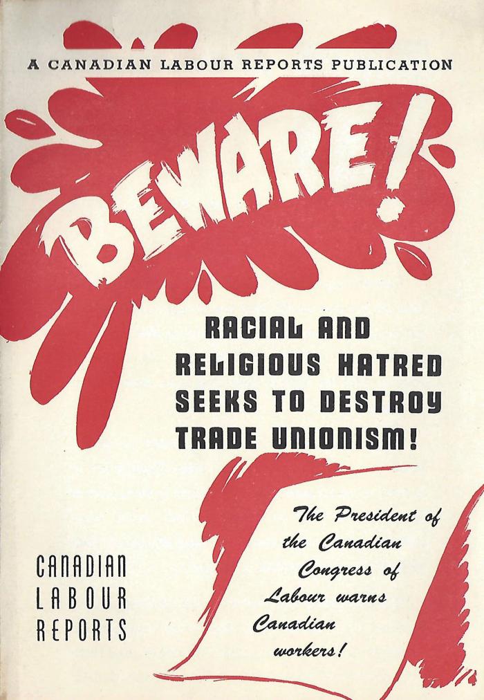Beware: Racial and Religious Hatred Seeks to Destroy Trade Unionism