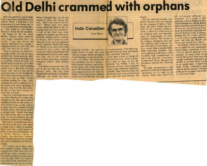 [Old Delhi crammed with orphans]