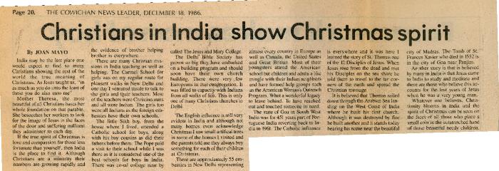 [Christians in India show Christmas spirit]