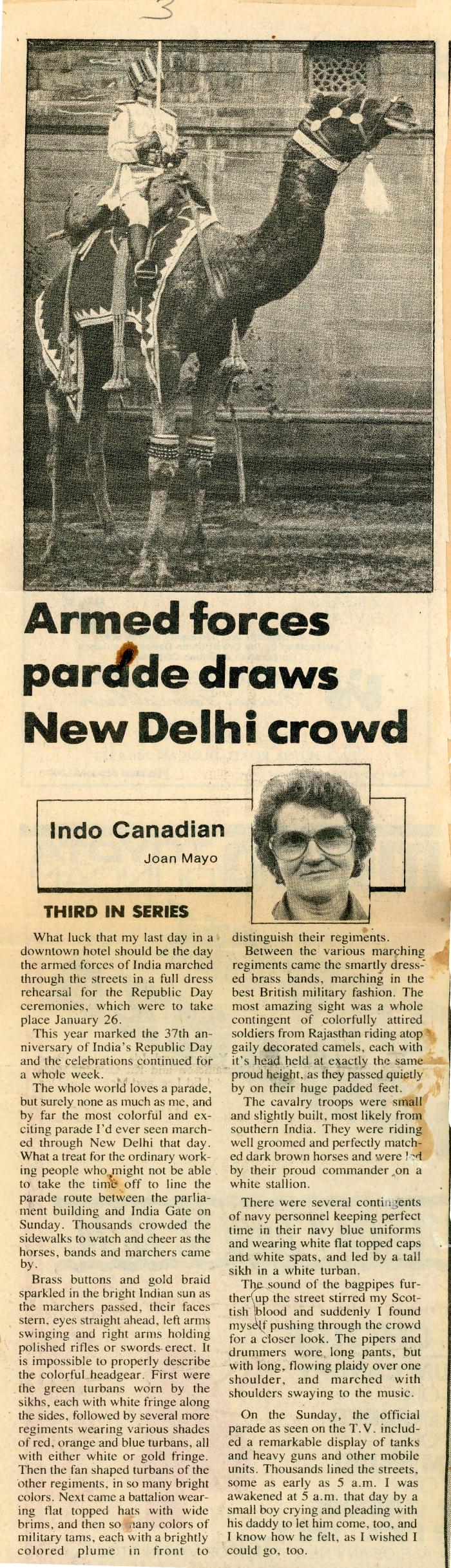 [Armed forces parade draws New Delhi crowd]