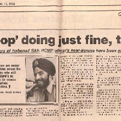 Turbocop doing just fine, thanks = Rumors of turbaned Sikh RCMP officer's near-demise have been greatly exaggerated