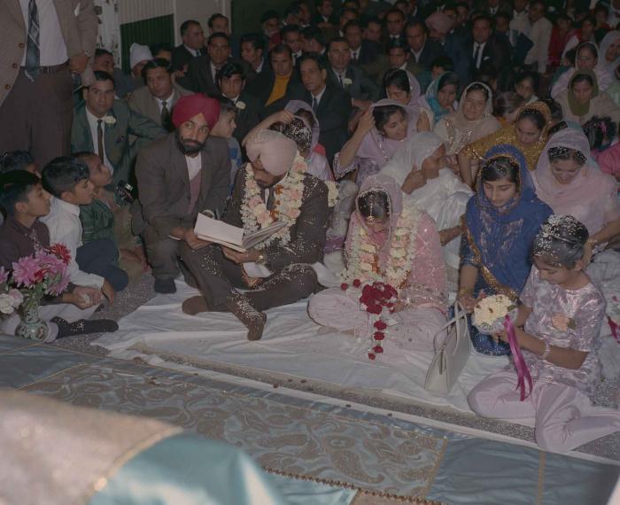[Photo of Randawa Singh Harder with an unidentified bride]