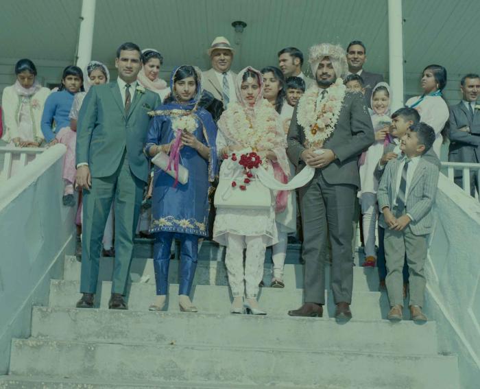 [Photo of Randawa Singh Harder with an unidentified bride]