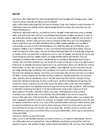 [Document of Nash Gill's interview]
