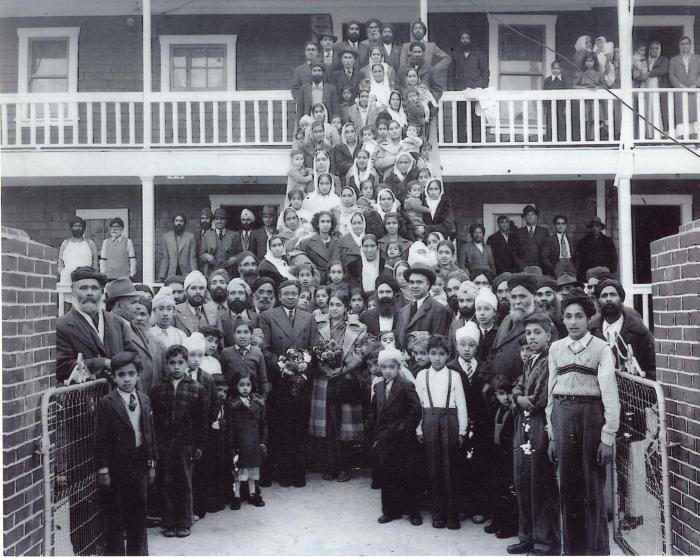 [Group photo in front of Sukh Sagar Gurdwara]