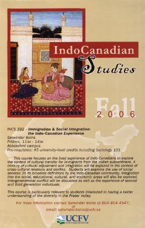 INCS 392 - immigration & social integration: the Indo-Canadian experience [poster]