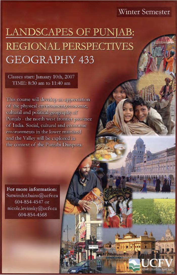[Poster titled, Landscapes of Punjab: regional perspectives]