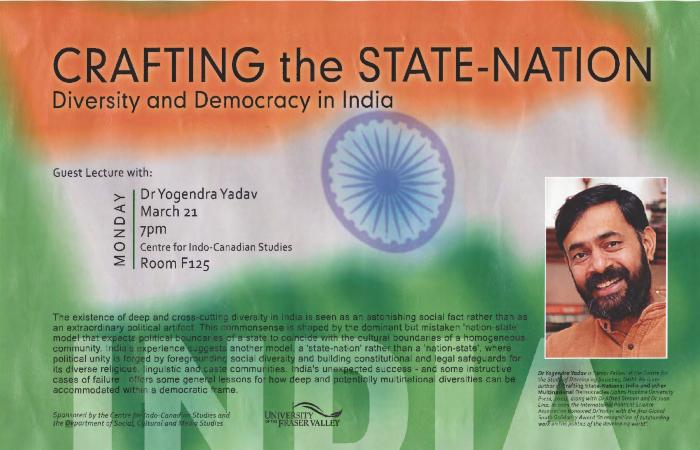 [Poster titled, Crafting the state-nation: diversity and democracy in India]