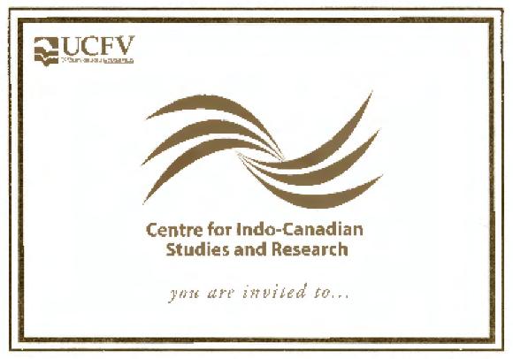 [Centre for Indo-Canadian Studies: new horizons gala invitation]
