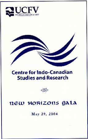 [Centre for Indo-Canadian Studies: new horizons gala program]