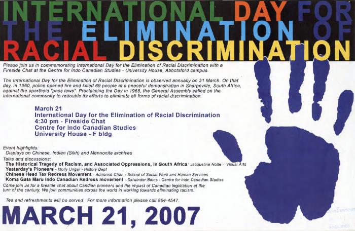[Brochure for "International day for the elimination of racial discrimination"]