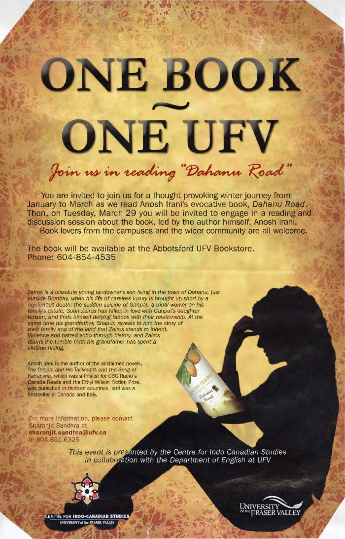 [Poster tited, One book, one UFV]
