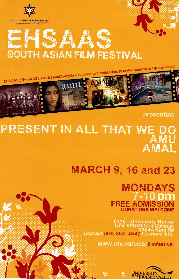 EHSAAS South Asian film festival [poster]
