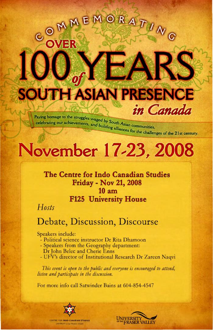 Commemorating over 100 years of South Asian presence in Canada [poster]