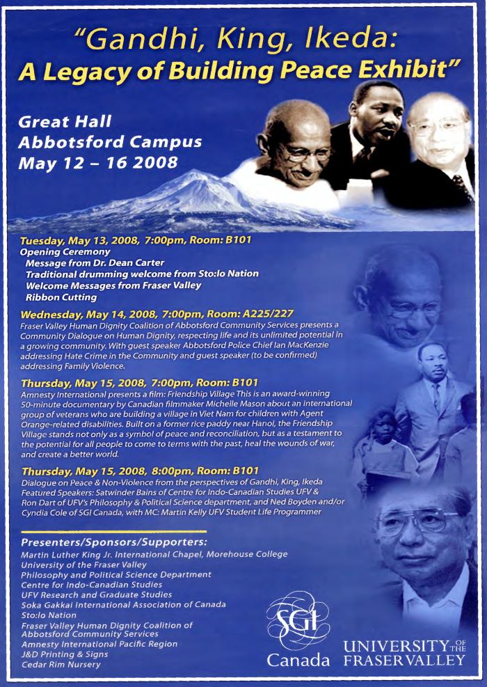 Gandhi, King, Ikeda: a legacy of building peace exhibit [poster]