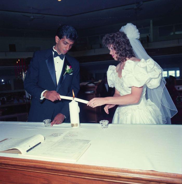 [Photo of Mal Gill and Leanne Neitch in the church]