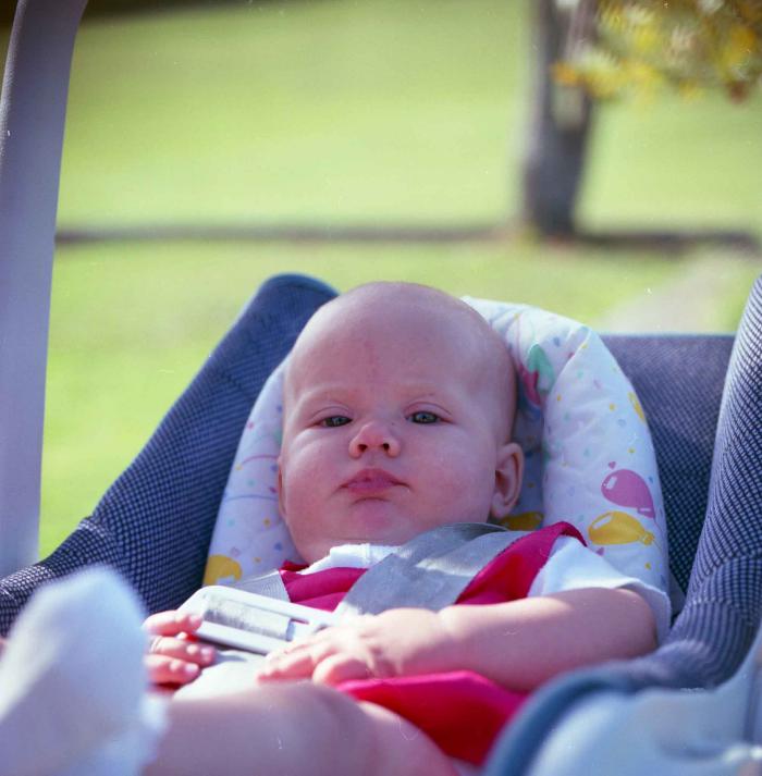 [Photo of a baby in the pram]