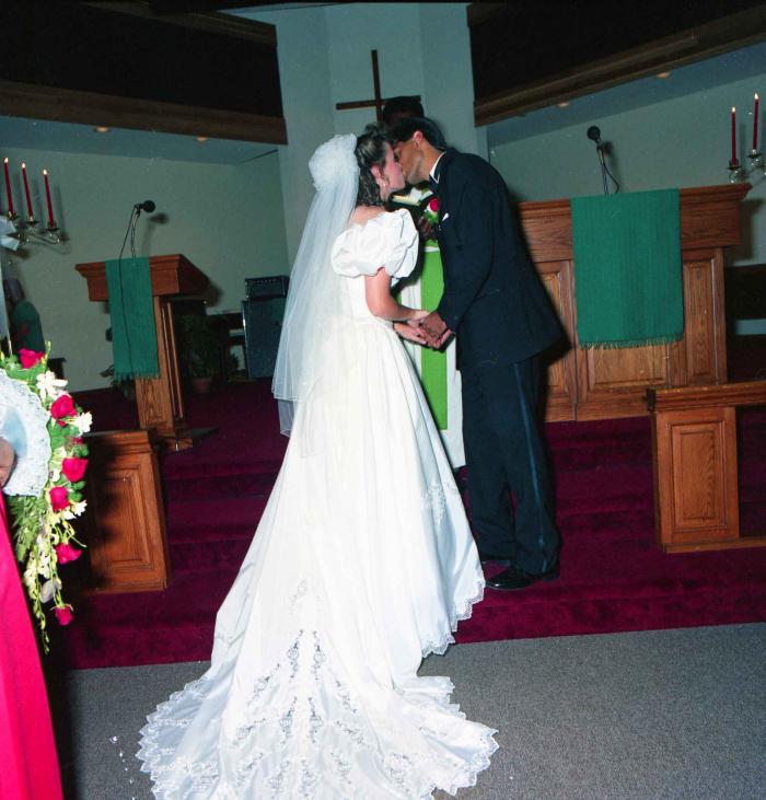 [Photo of Mal Gill and Leanne Neitch in the church]