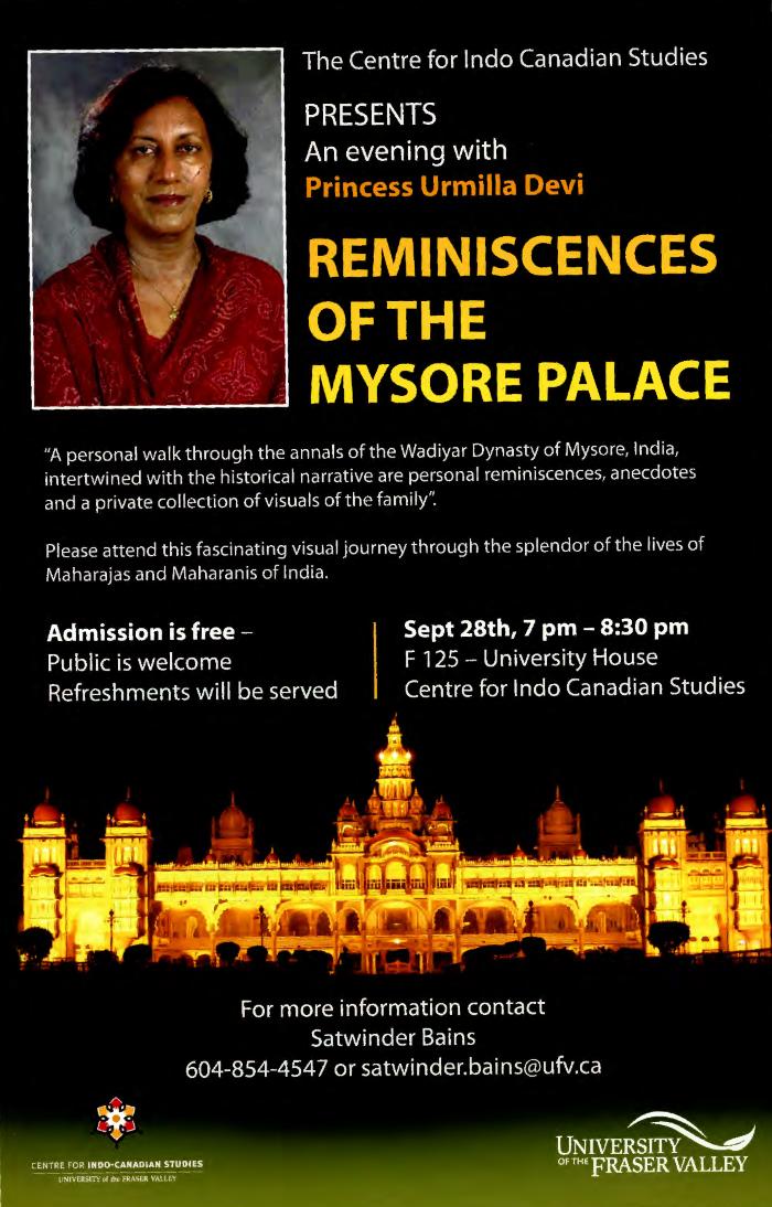 Reminiscences of the Mysore Palace [poster]