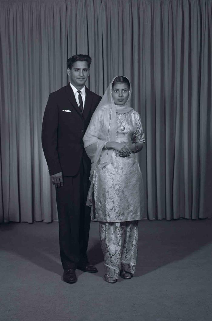 [Photo of Gurmel Singh and an unidentified bride]