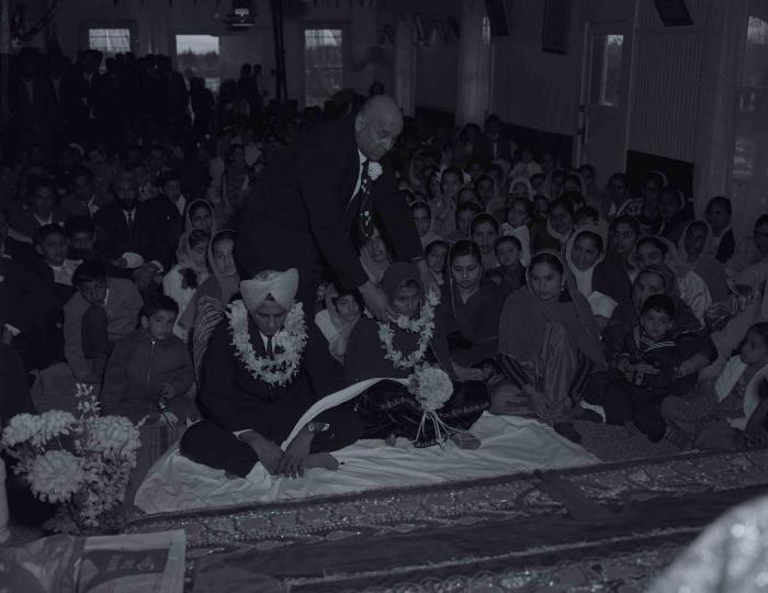 [Photo of Gurmel Singh and an unidentified bride]