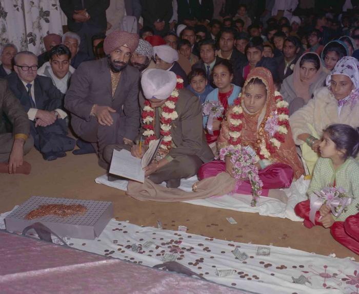 [Photo of Balbir Singh Surah with an unidentified bride]