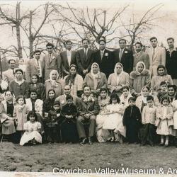 [Group portrait of D.S. Sidhu, G.K. Sidhu and their wedding guests]