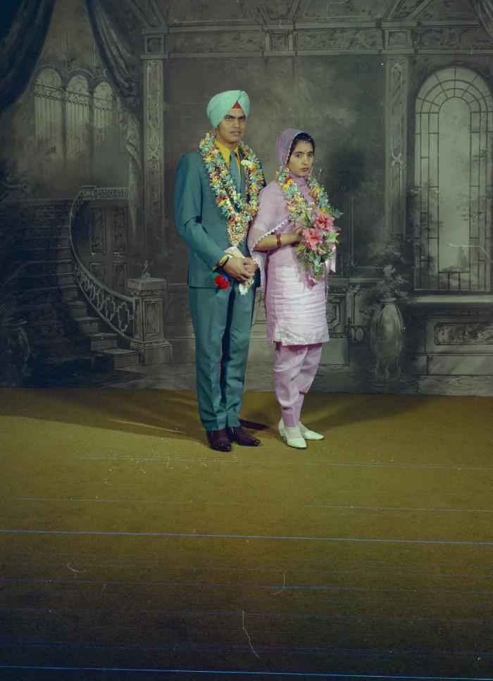 [Photo of Sukhdarshan Singh Gill with an unidentified bride]
