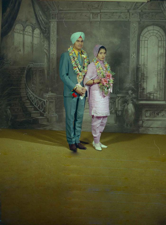 [Photo of Sukhdarshan Singh Gill with an unidentified bride]