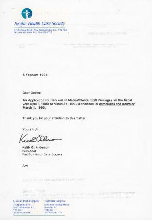 [Letter from Keith G. Anderson to Dr. Gurdev Singh Gill]