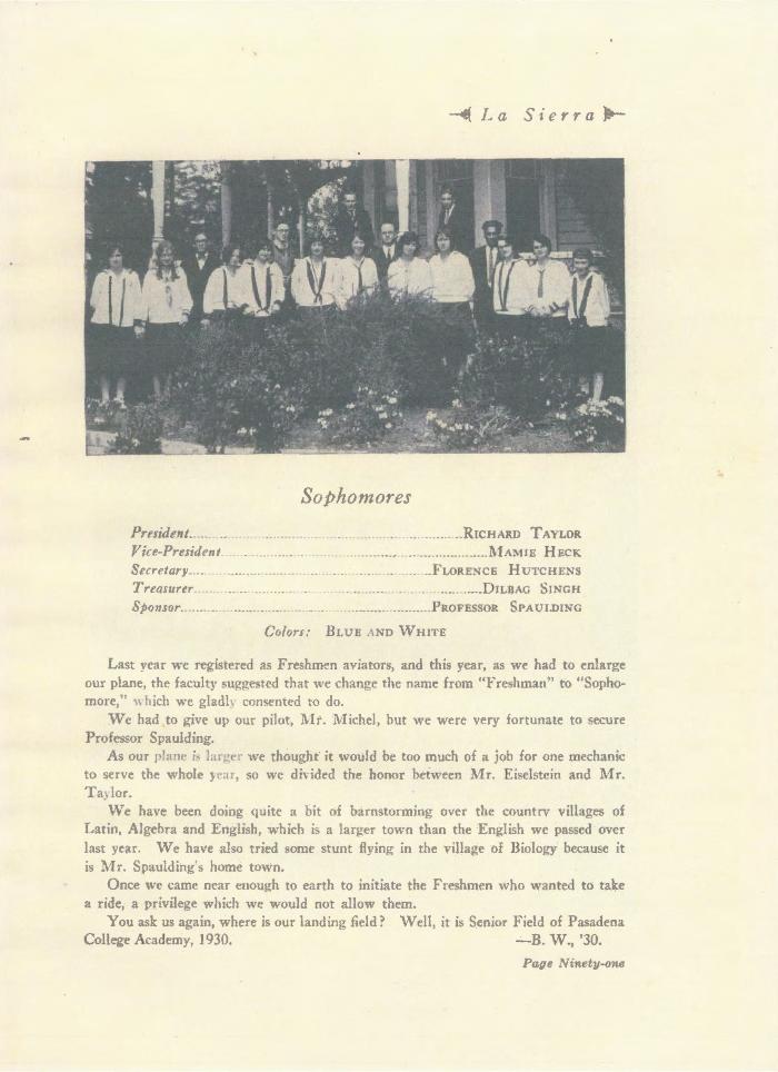 [Excerpts from a student book titled, La sierra]