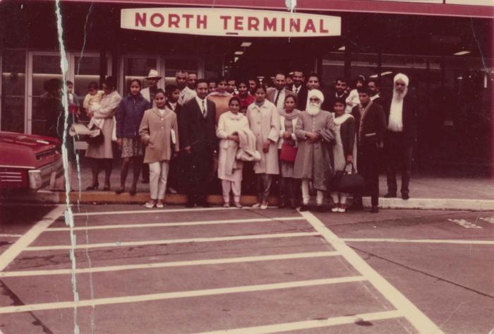 [Group photograph taken at north terminal of Gurbaksh Singh]