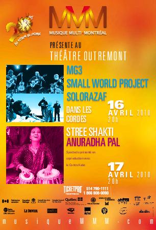 [Poster for Musique Multi-Montreal's world music show at Outremont Theatre, Montreal, Quebec]