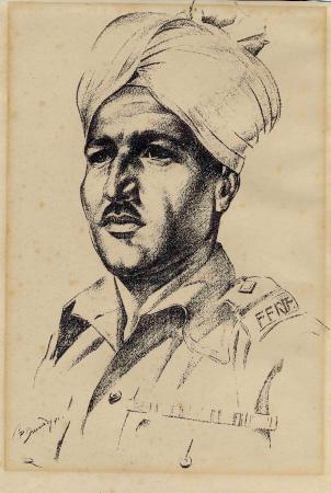 [Portrait sketch of Bhagat Ram]