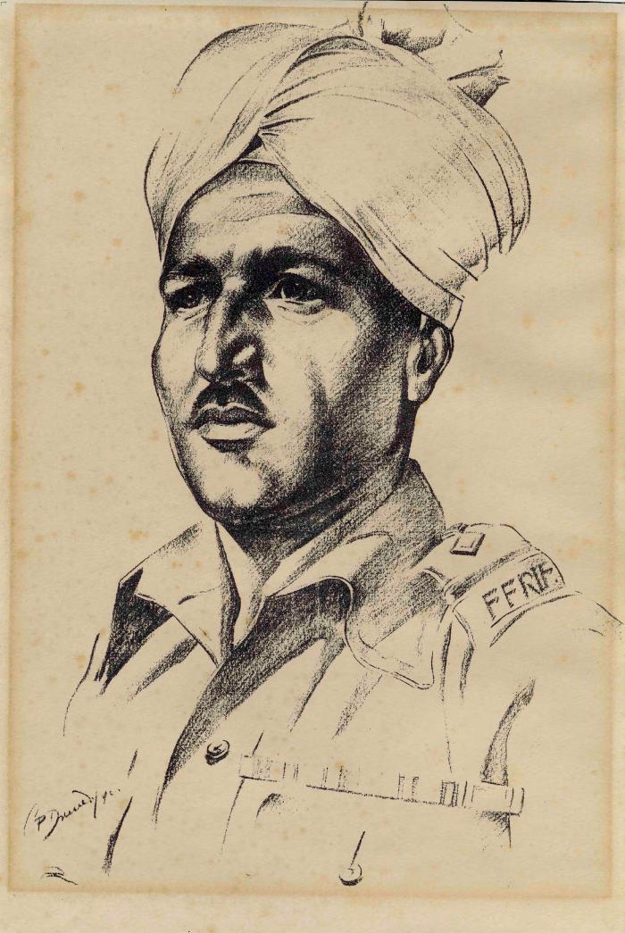 [Portrait sketch of Bhagat Ram]