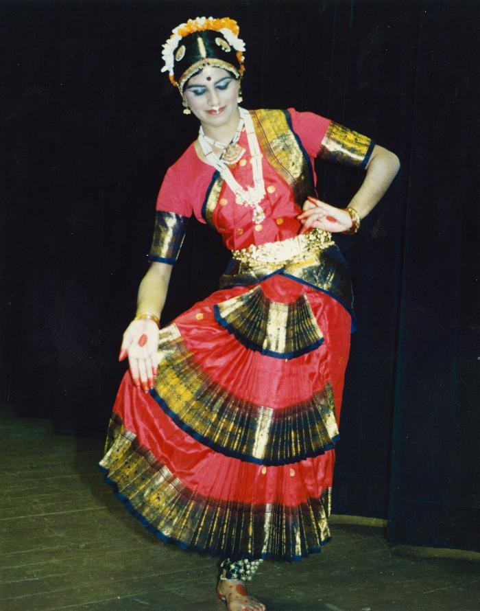 [Photo of Seetal Kaur Sunga at her Bharata Natyam graduation dance]