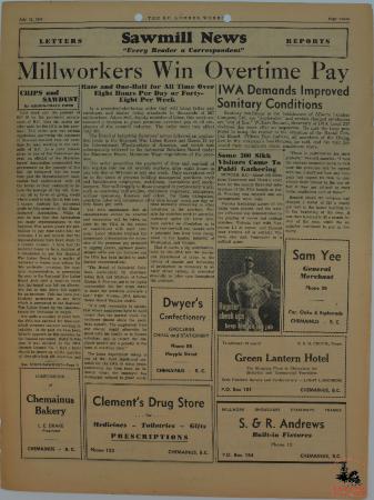 [Excerpt of an unidentified July, 1943 issue of <i>The BC. Lumber Worker</i>]