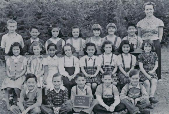 [Group photo of the class of 1953 at Mayo School, Paldi, B. C.]