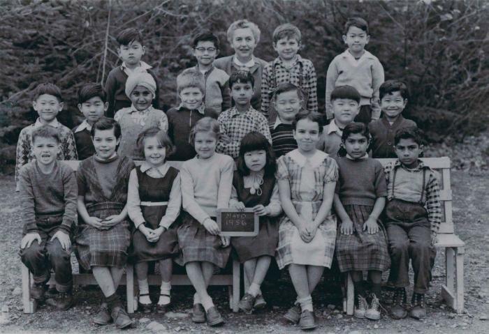 [Group photo of the class of 1956 at Mayo School, Paldi, B. C.]