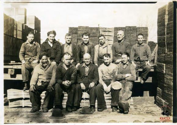 [Group photo of mill workers at the Shingle Mill in Fanny Bay, B.C.]