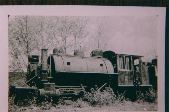 [Photo of a steam locomotive deployed by Mayo Lumber Company]