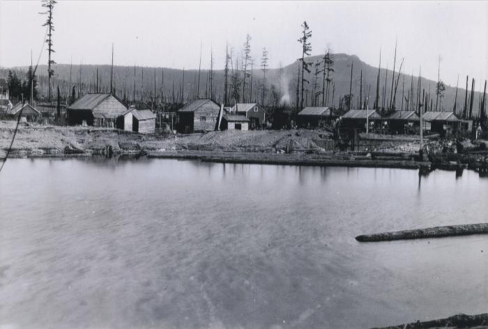 [Photo of the mill pond with houses in the background, Paldi, B.C.]