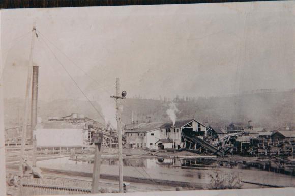 [Photo of Mayo Lumber Mill and the mill pond]